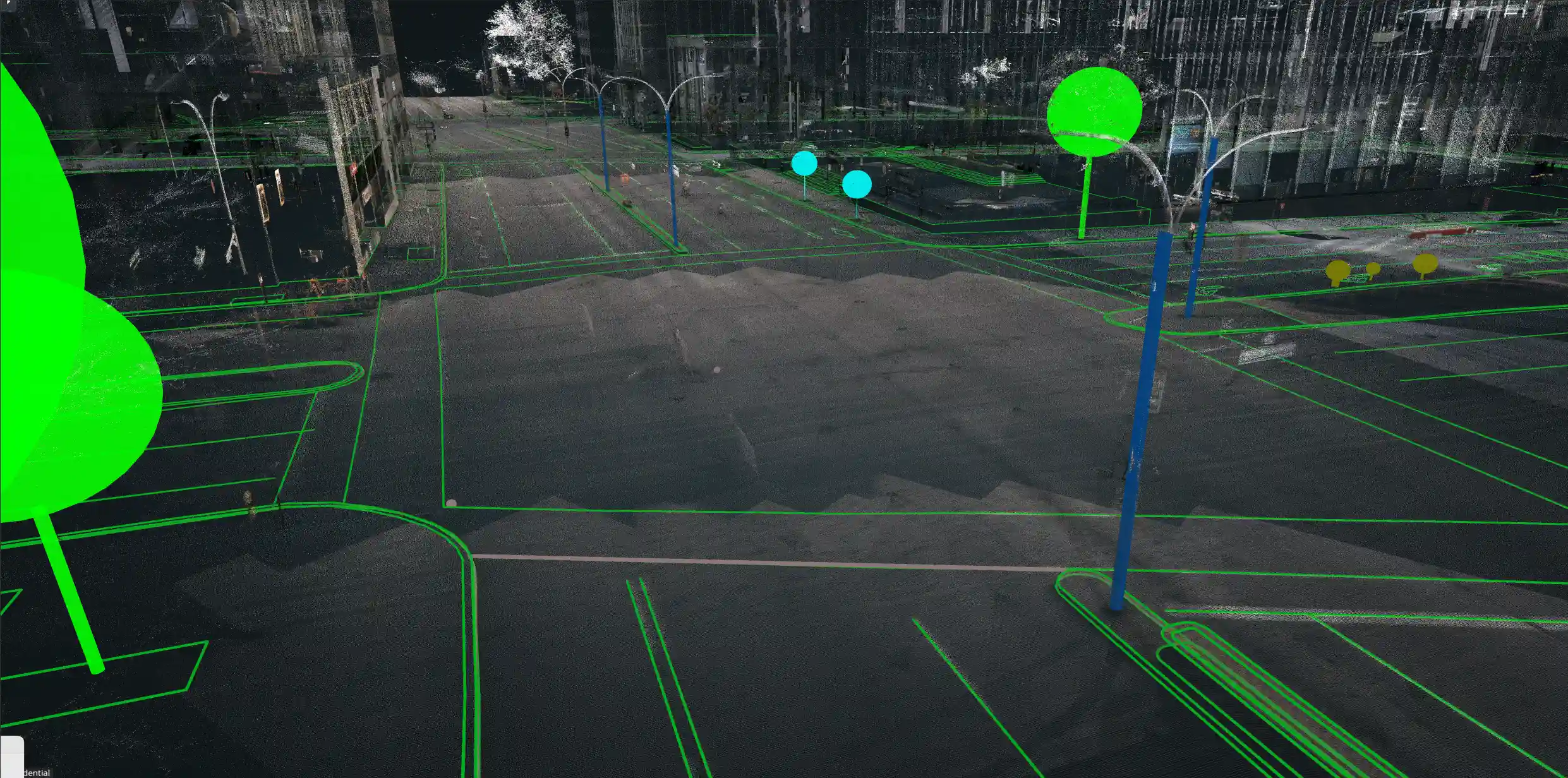 Mobile LiDAR point cloud classification of an urban street scene